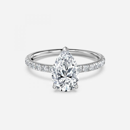 Vittoria Pear Solitaire Moissanite Engagement Ring