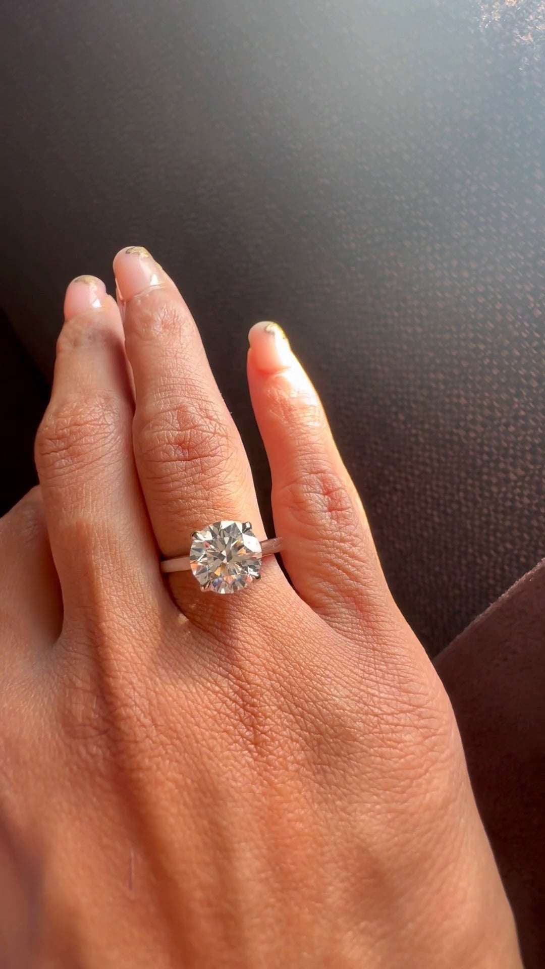 Damaris Round Solitaire Moissanite Engagement Ring