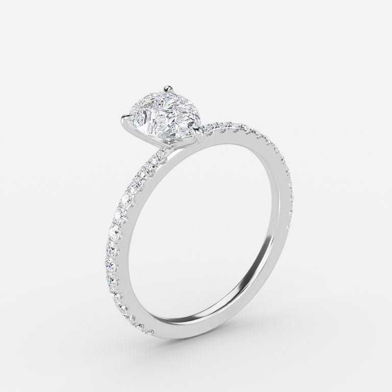 Zeni Pear Dainty Moissanite Engagement Ring