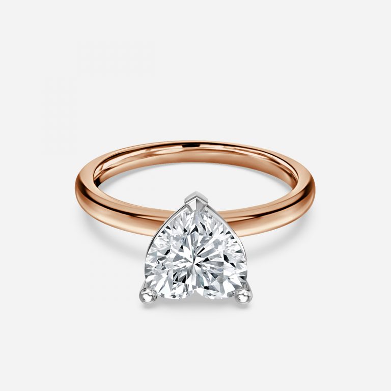 Magalie Heart Two Tone Solitaire Moissanite Engagement Ring