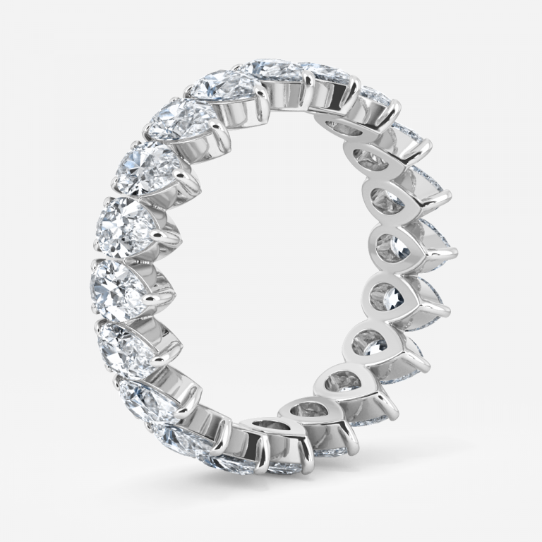 Bezel Pear Moissanite Eternity Band