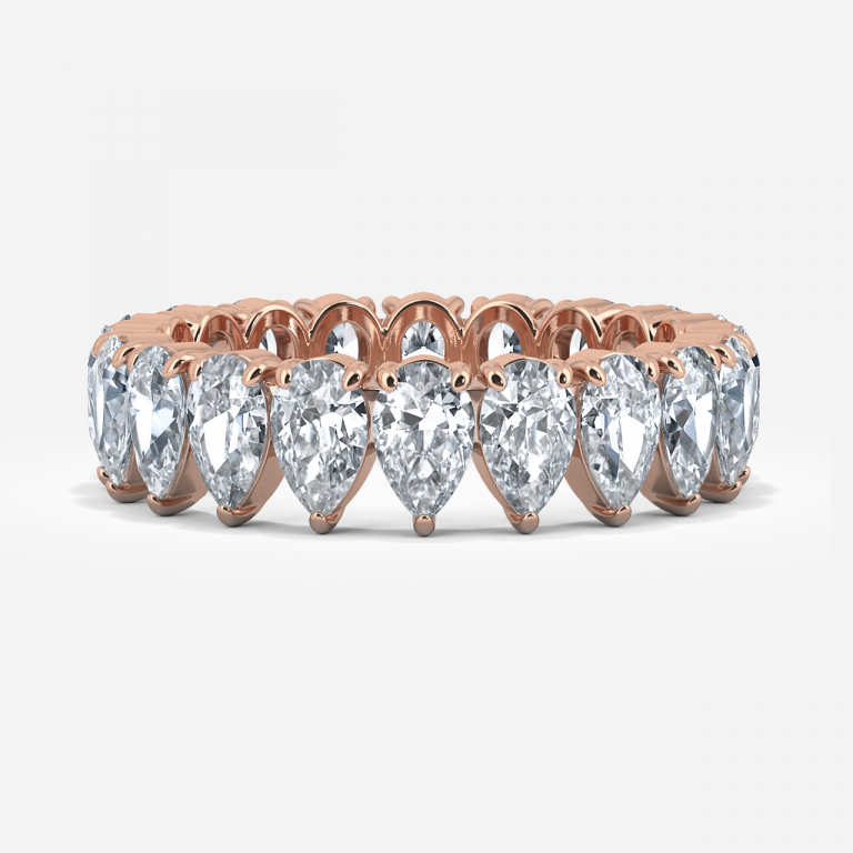 Bezel Pear Moissanite Eternity Band