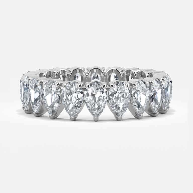 Bezel Pear Moissanite Eternity Band