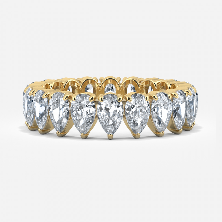 Bezel Pear Moissanite Eternity Band
