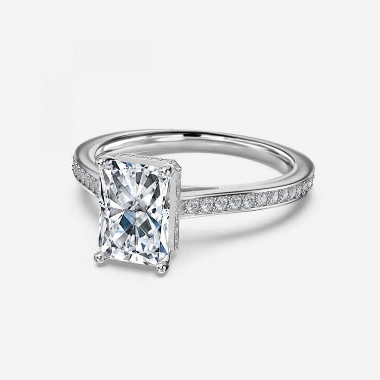 Inez Radiant Hidden Halo Moissanite Engagement Ring