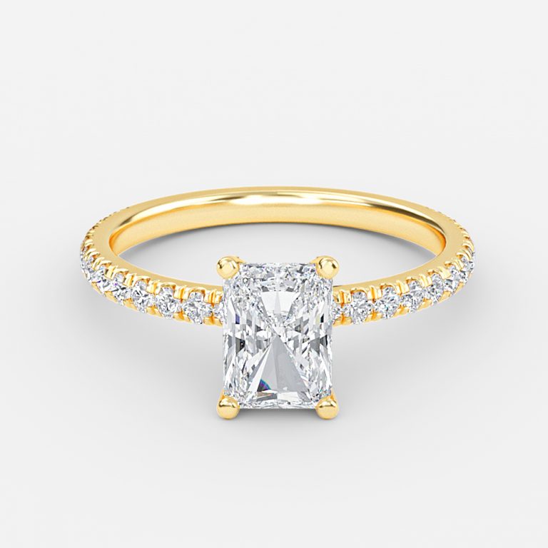 Rosalba Radiant Unique Moissanite Engagement Ring