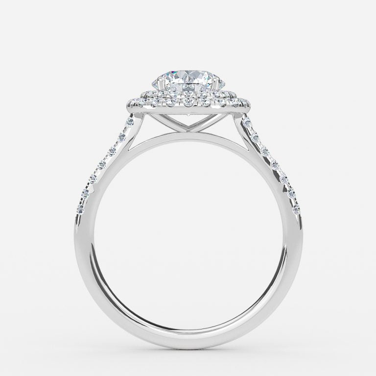Linnea Round Halo Moissanite Engagement Ring