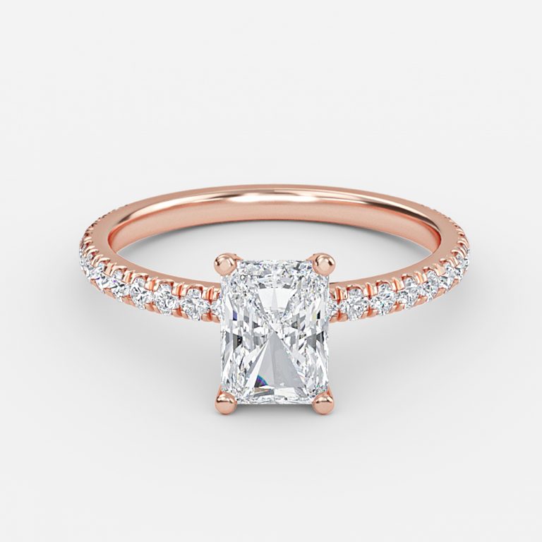 Rosalba Radiant Unique Moissanite Engagement Ring