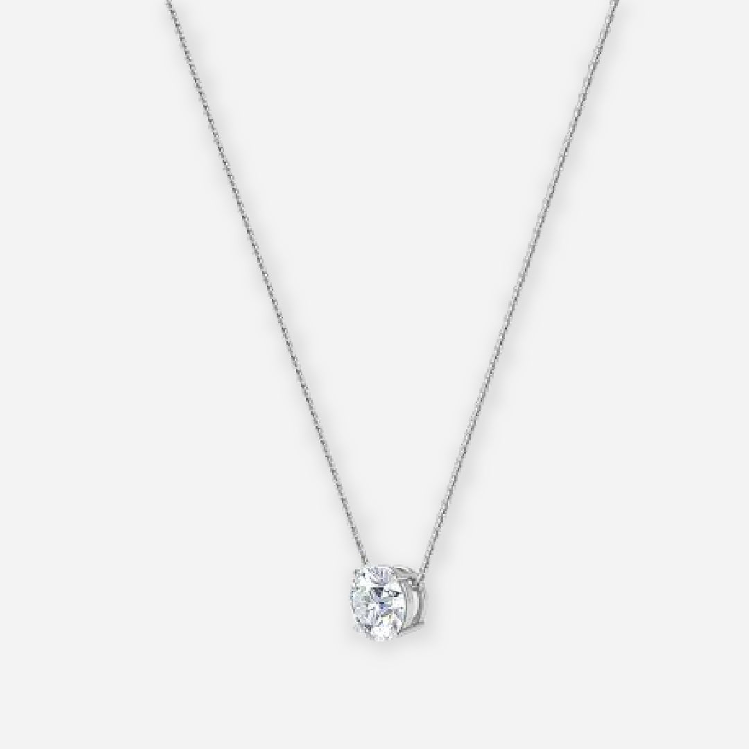 4 Prong Round Moissanite Solitaire Pendant