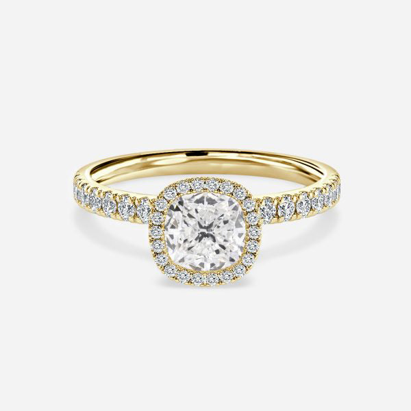 Tatienne Cushion Halo Moissanite Engagement Ring