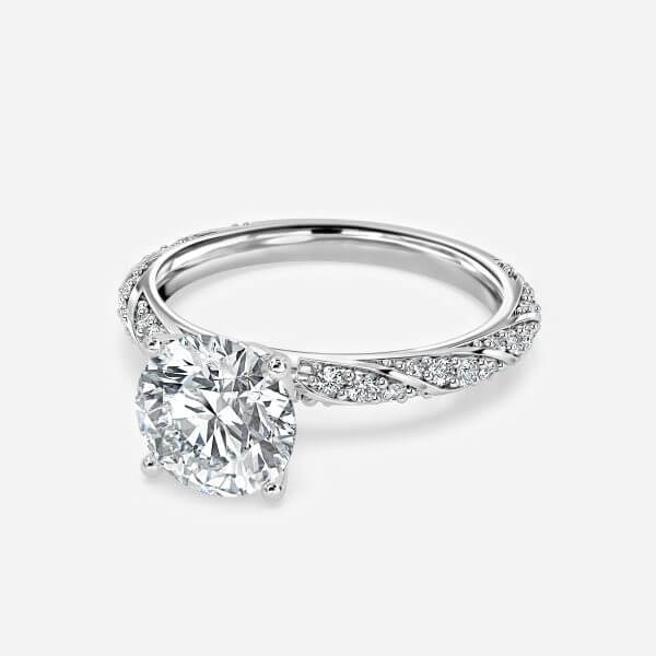 Wan Round Unique Moissanite Engagement Ring