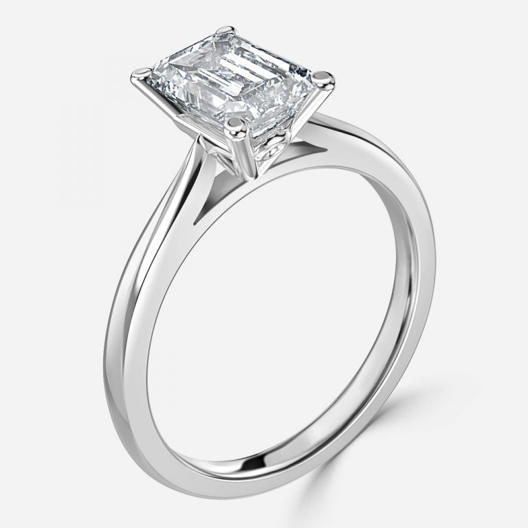 Yuna Emerald Solitaire Moissanite Engagement Ring