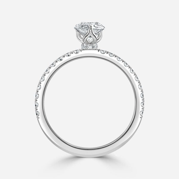 Liviana Pear Hidden Halo Moissanite Engagement Ring