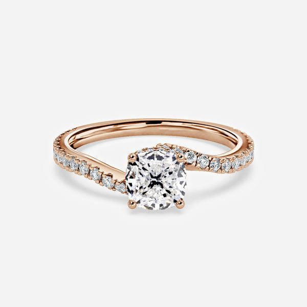 Paloma Cushion Hidden Halo Moissanite Engagement Ring