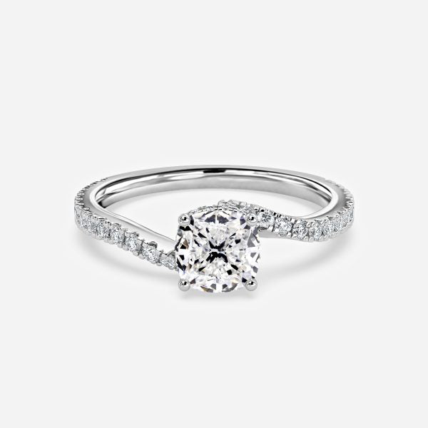 Paloma Cushion Hidden Halo Moissanite Engagement Ring