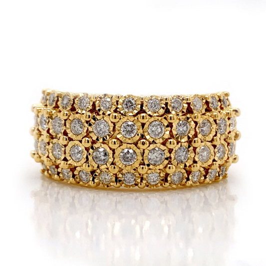 1.05Ct Iced Out Moissanite Ring