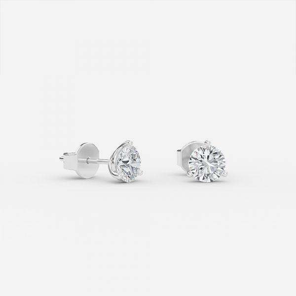 Round Martini Moissanite Stud Earrings