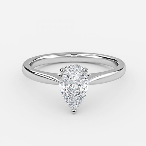 Simone Plain Pear Solitaire Moissanite Engagement Ring