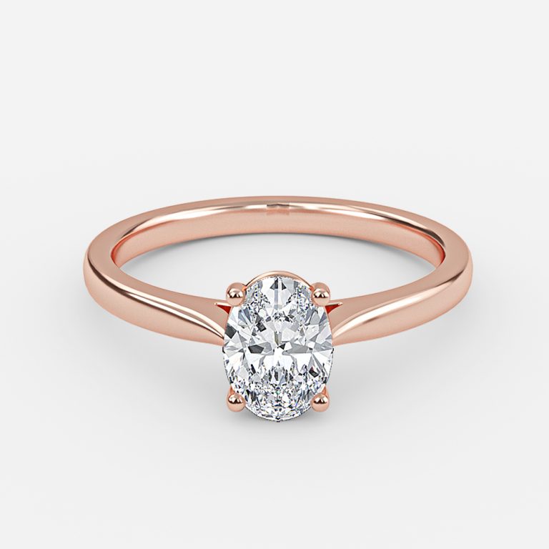 Simone Plain Oval Solitaire Moissanite Engagement Ring