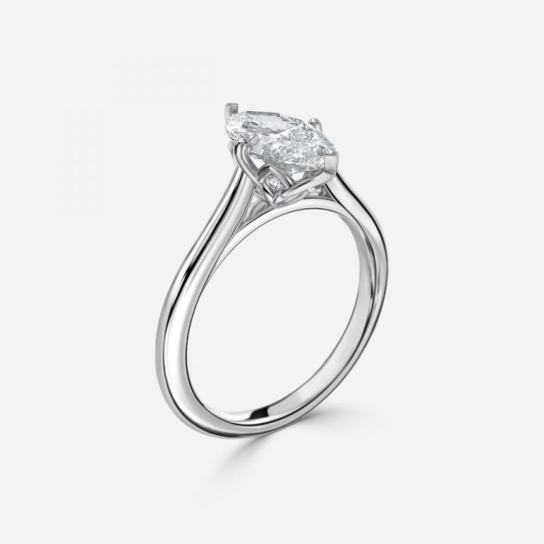 Lyla Marquise Solitaire Moissanite Engagement Ring