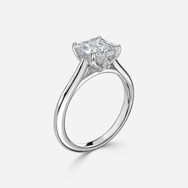 Lyla Asscher Solitaire Moissanite Engagement Ring