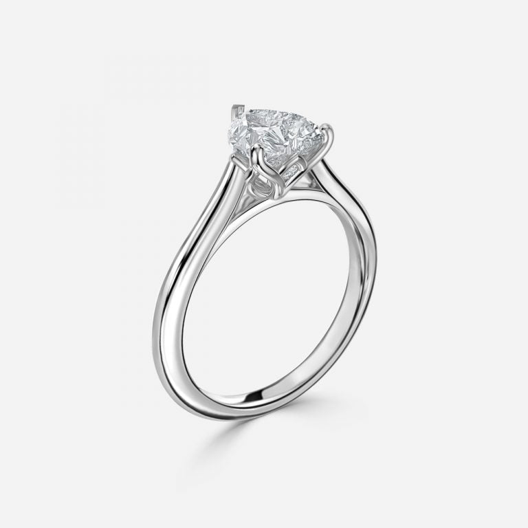 Lyla Heart Solitaire Moissanite Engagement Ring