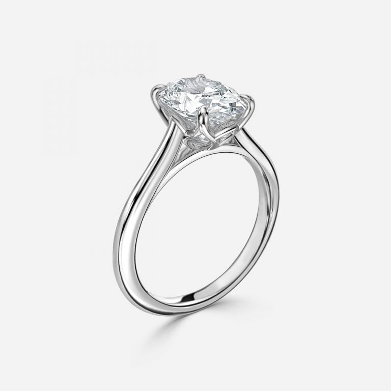 Lyla Oval Solitaire Moissanite Engagement Ring