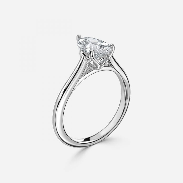 Lyla Pear Solitaire Moissanite Engagement Ring