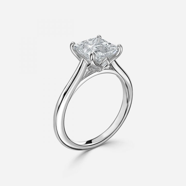 Lyla Princess Solitaire Moissanite Engagement Ring