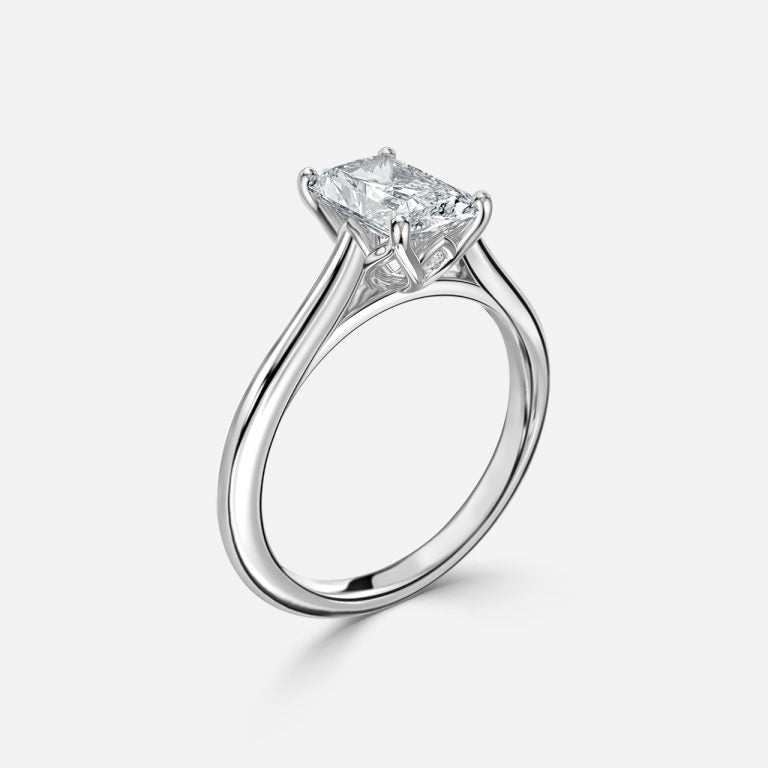 Lyla Radiant Solitaire Moissanite Engagement Ring