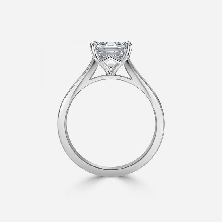 Peony Asscher Solitaire Moissanite Engagement Ring