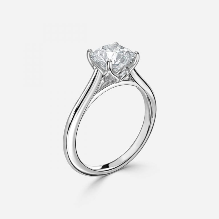 Lyla Round Solitaire Moissanite Engagement Ring