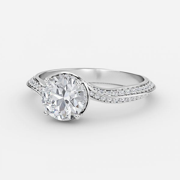 Bellatrix Round Hidden Halo Moissanite Engagement Ring