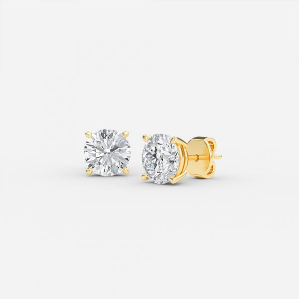 Round Moissanite Stud Earrings