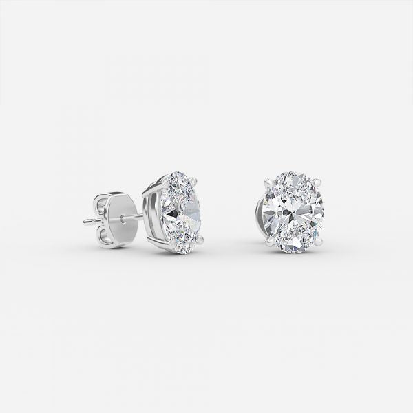 Oval Moissanite Stud Earrings