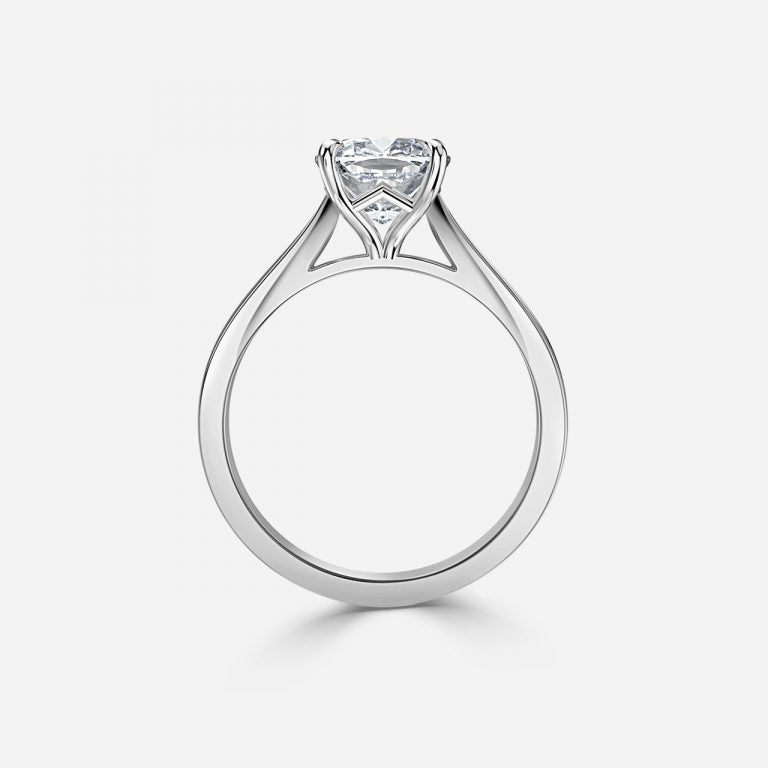 Peony Cushion Solitaire Moissanite Engagement Ring