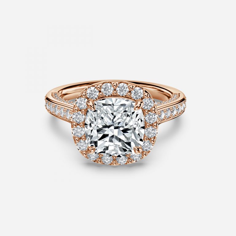 Clementine Cushion Halo Moissanite Engagement Ring