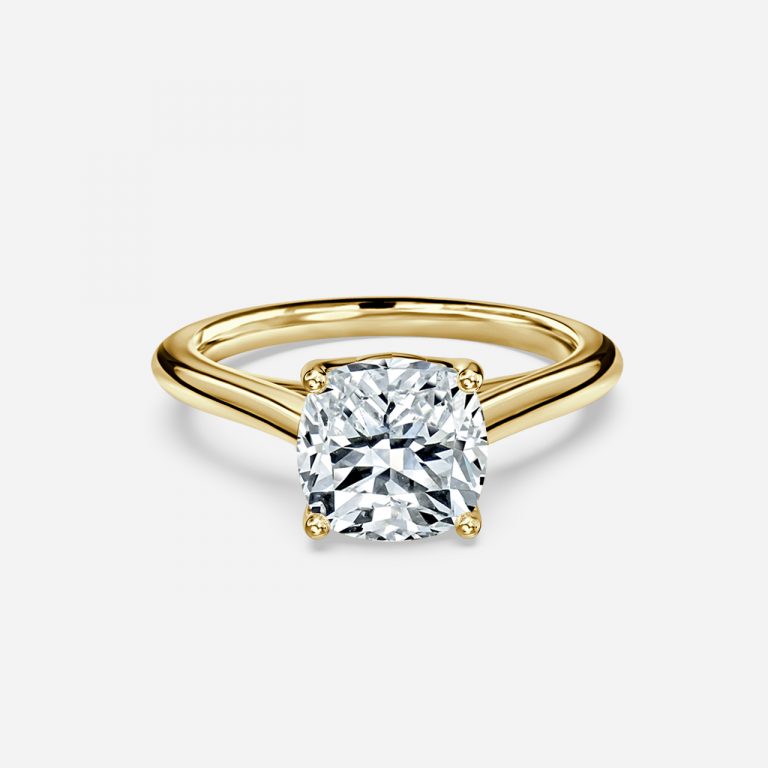 Lyla Cushion Solitaire Moissanite Engagement Ring