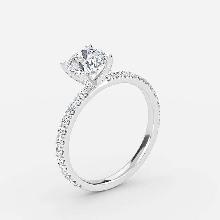 Rosalba Round Hidden Halo Moissanite Engagement Ring