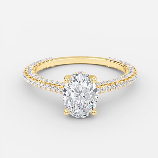 Kalaya Oval Hidden Halo Moissanite Engagement Ring