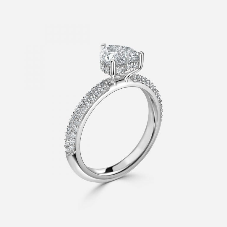 Eluned Heart Hidden Halo Moissanite Engagement Ring