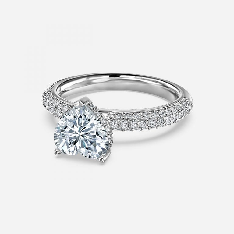 Eluned Heart Hidden Halo Moissanite Engagement Ring