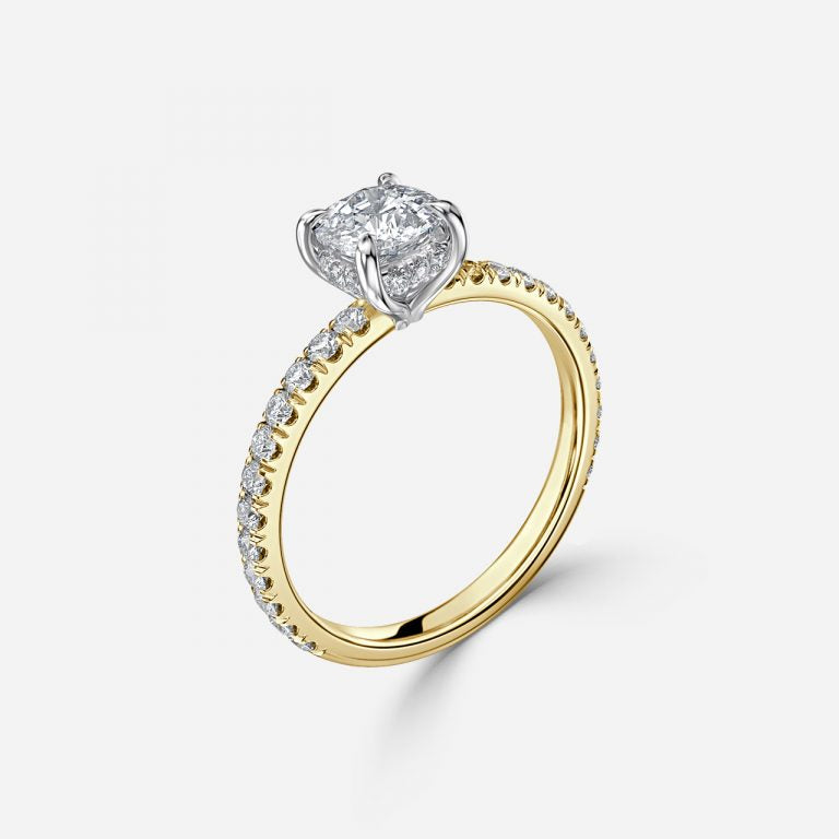 Norah Cushion Hidden Halo Moissanite Engagement Ring