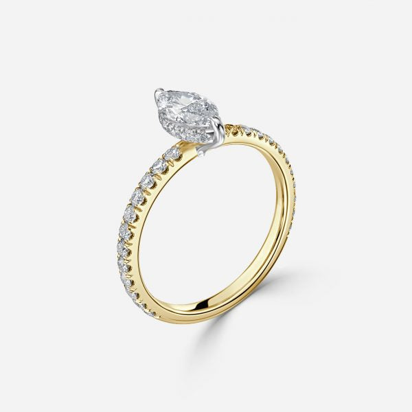 Norah Marquise Hidden Halo Moissanite Engagement Ring