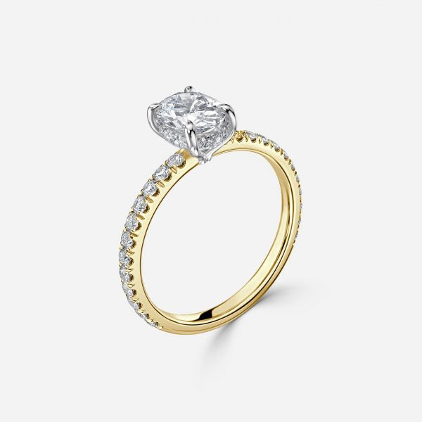 Norah Oval Hidden Halo Moissanite Engagement Ring