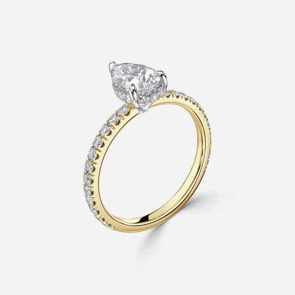 Norah Pear Hidden Halo Moissanite Engagement Ring