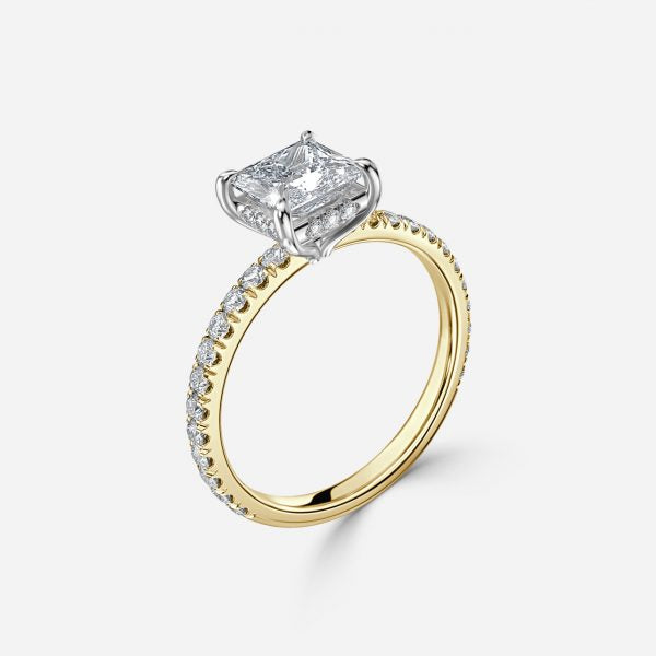 Norah Princess Hidden Halo Moissanite Engagement Ring