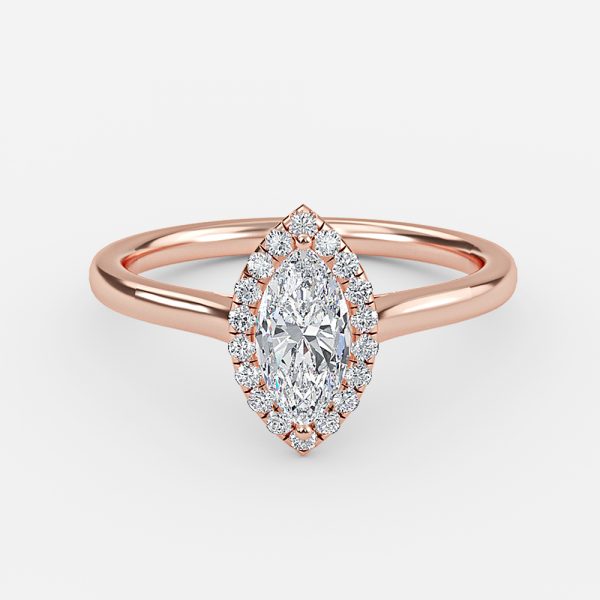 Louisa Marquise Halo Moissanite Engagement Ring