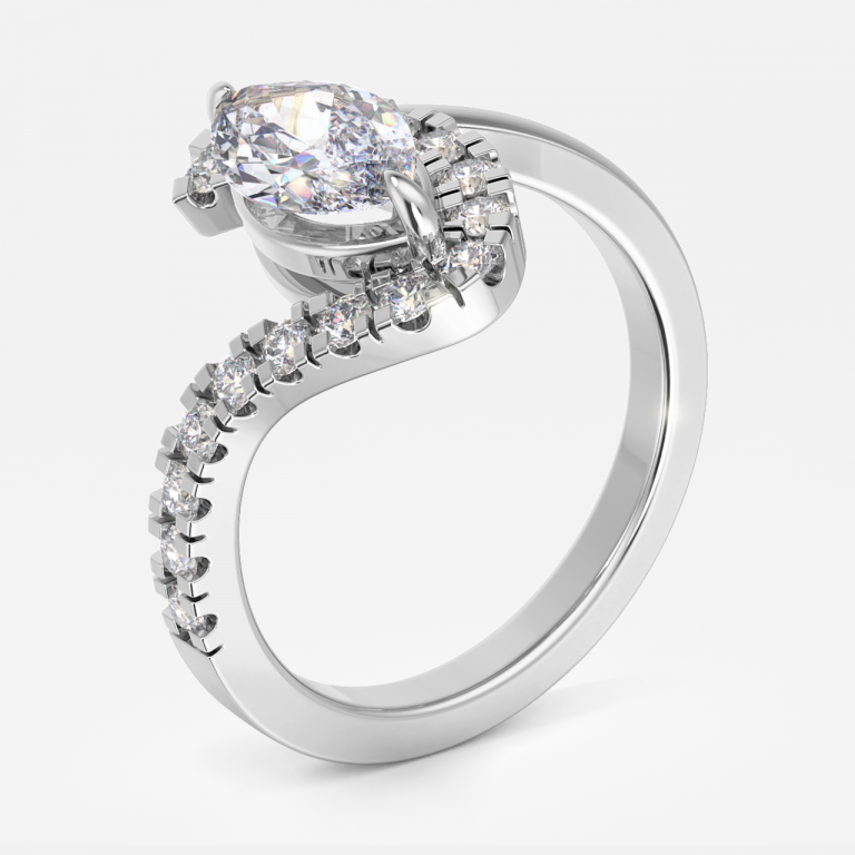 Thalassa Marquise Halo Moissanite Engagement Ring