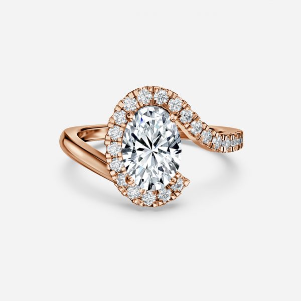 Thalassa Oval Halo Moissanite Engagement Ring